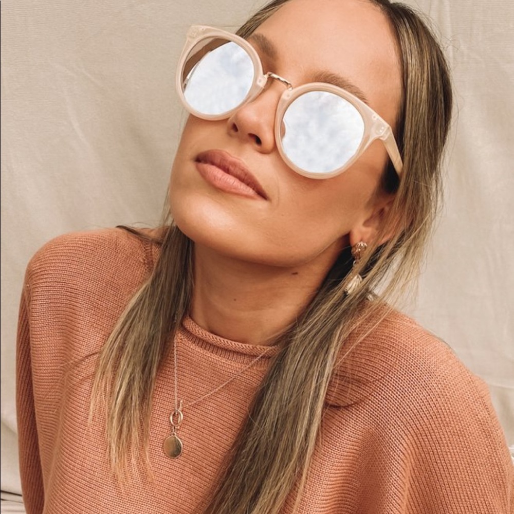 Show Me Round Sunglasses, Rose Beige
